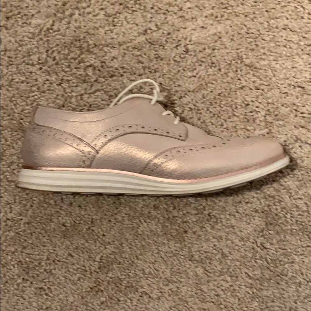 Cole Haan rose gold Original Grand Wingtip Oxfords